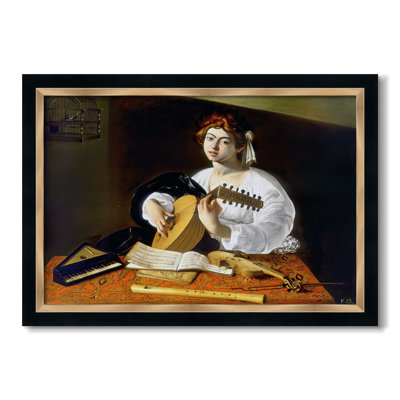 Le joueur de luth (version Wildenstein), v. 1596-Caravage - Toile avec cadre sur mesure