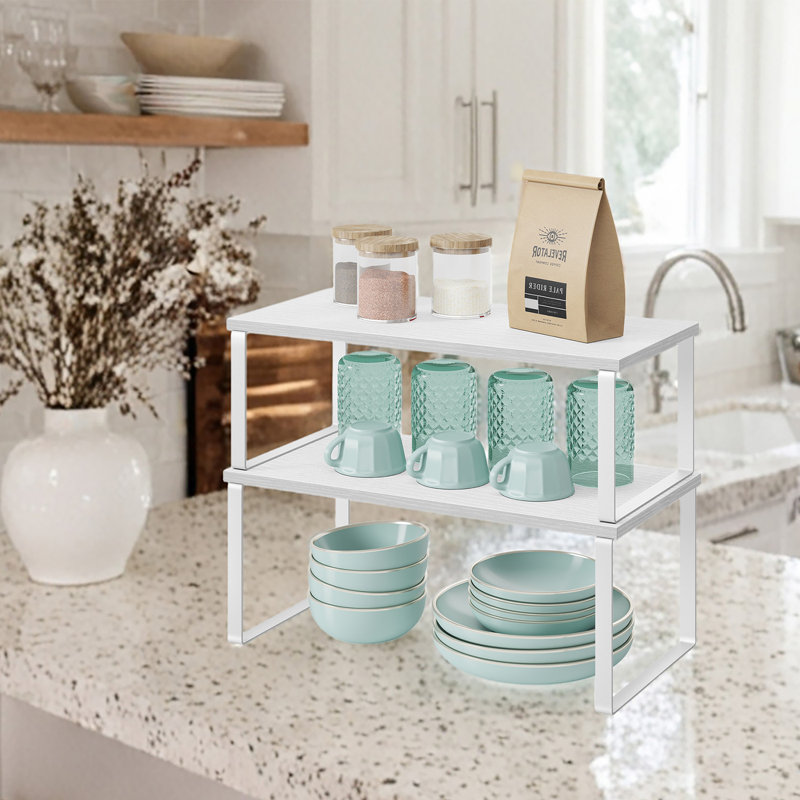 Ensemble de 2 organisateurs de tablettes extensibles, comptoir de cuisine et support à épices pour garde-manger et armoire