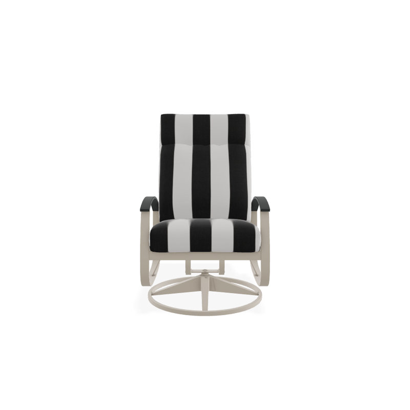 Chaise berçante pivotante réglable avec coussins Askar, Cabana classique à rayures noires Sunbrella®, Graphite classique P30