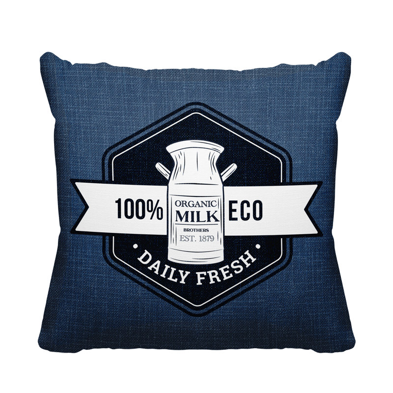 Coussin intérieur / extérieur Macdonald Farm House, L 19 po x H 19 po, Bleu