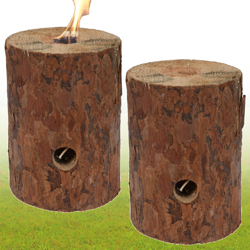 Scented Pillar Candle with Wood Holder