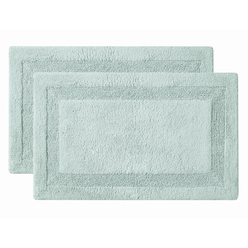 Ensemble de 2 tapis de bain gris (20 x 32) Papastamelos, Ensemble de 2 - L 24 po x l 17 po, Bleu sarcelle