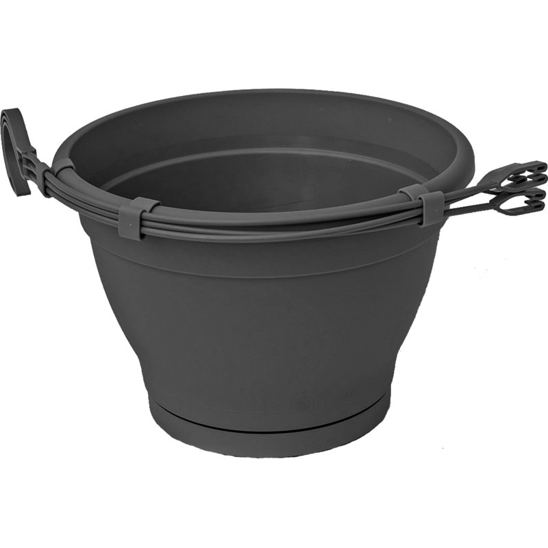 Hanging Planter, Anthracite, 20cm H x 30cm W x 30cm D