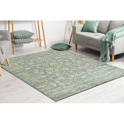 Tapis décoratif vert oriental Zullo