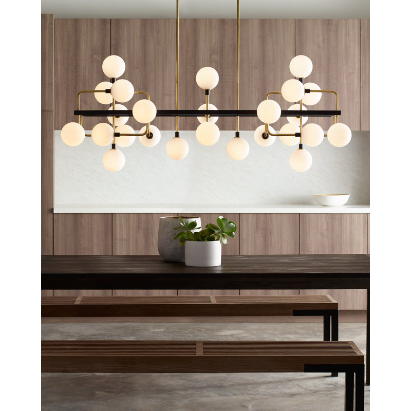 Viaggio 25 - Light Chandelier, Opal, Brass, No
