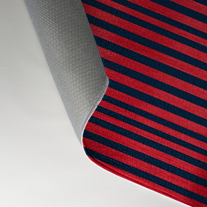 Tapis intérieur / extérieur bleu HorizontalStripes, Rectangle 9 pi x 12 pi