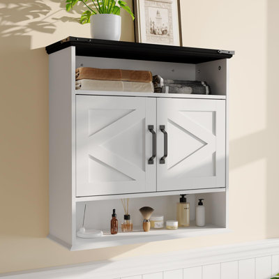 Armoire de salle de bain murale avec portes de grange Farmhouse