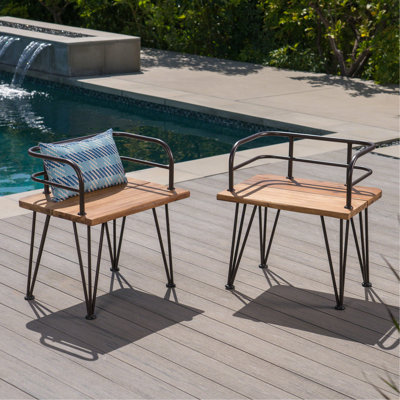 CHAISE EN BOIS ET MÉTAL ZION INDUSTRIEL (ensemble de 2)