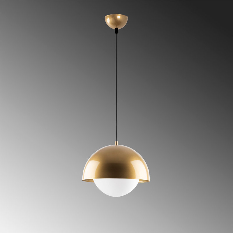 Metal Chandelier, Adjustable Height, 11.8 x 11.8 x 42.5 inches | Glass Cap, Base Plate Diameter: 3.9 inches | Socket Type: 1 x E27 Max 40W | Glam Scandinavian Design for Elegant Home Decor