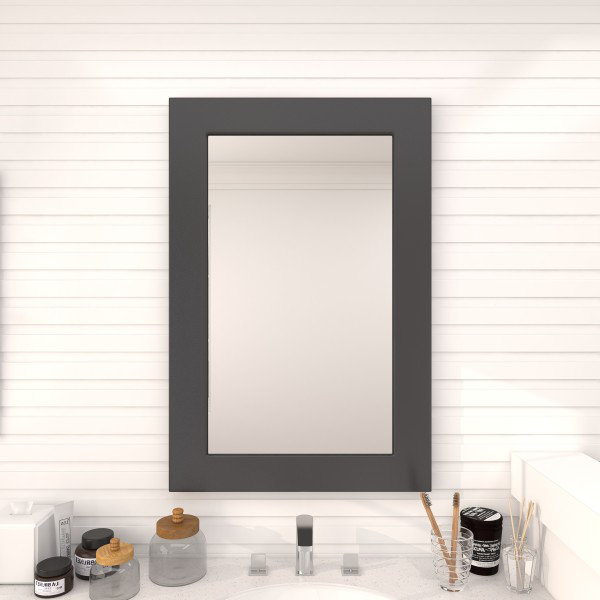 Miroir mural, Blanc, 64,88 po x 32,5 po