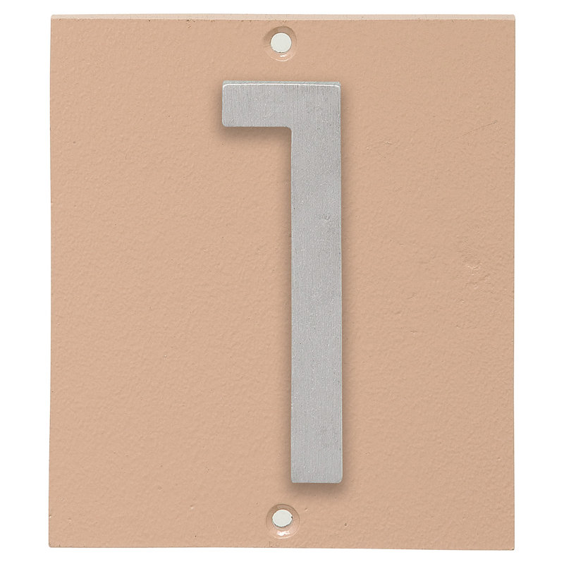 Plaque d’adresse murale sur 1 ligne flottante, Taupe, Aluminium brossé, Oui