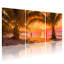 Palmiers, coucher de soleil, plage, palmiers, promenade dans l'océan, ensemble de 3 impressions sur toile-770623051