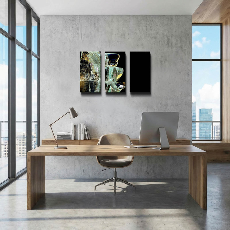 « Ma voix, sculpture de glace, Bal de Neige » de Clive Branson, triptyque mural, 91,4 cm x 61 cm, 78 po x 34 po