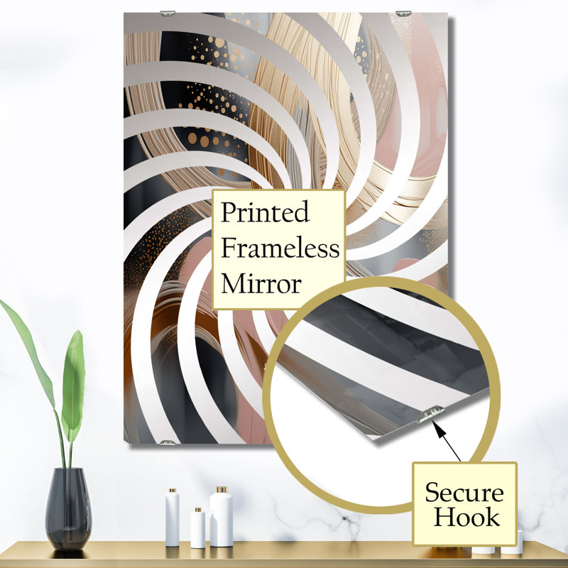 Fyfe - Décoration murale miroir formes abstraites, 40 po x 30 po
