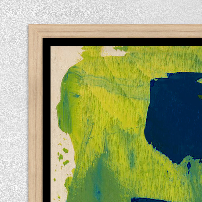 «Green and Blue Blocks II» par Wendy Kleine - peinture sur toile, Image au gel brossé, H 31,75 po x l 31,75 po x P 1,5 po