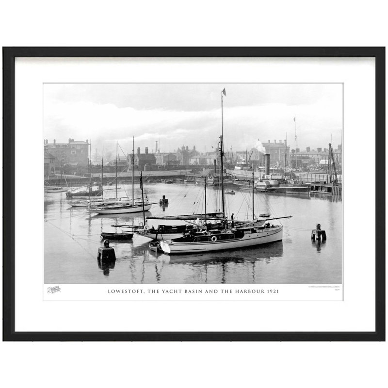 Lowestoft, the Yacht Basin and the Harbour 1921 1 Piece Single Picture Frame Wall Art, 45cm H x 60cm W x 2.3cm D