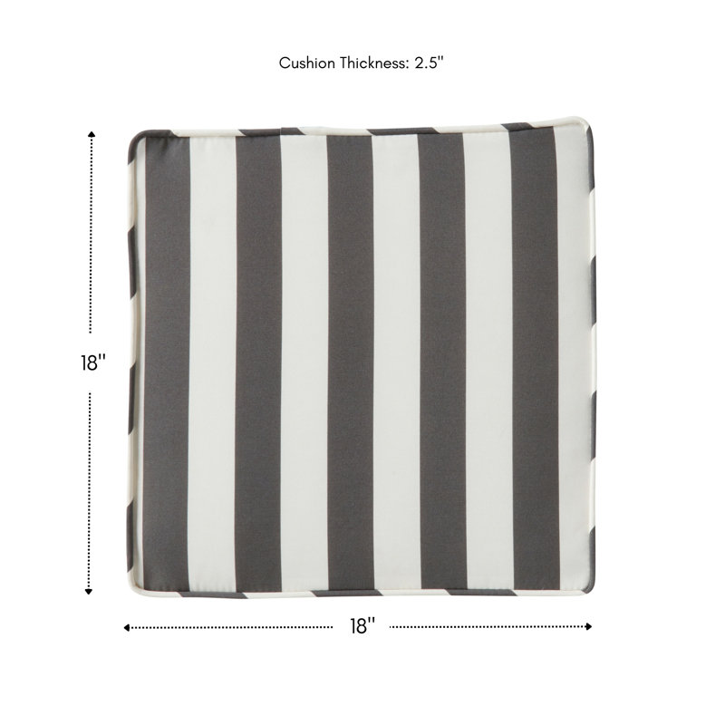 Outdoor Dining Chair Seat Pad, Canopy Gray Stripe