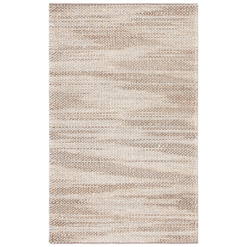Charvik Handmade Area Rug in Natural/Beige, Rectangle 5' x 8'