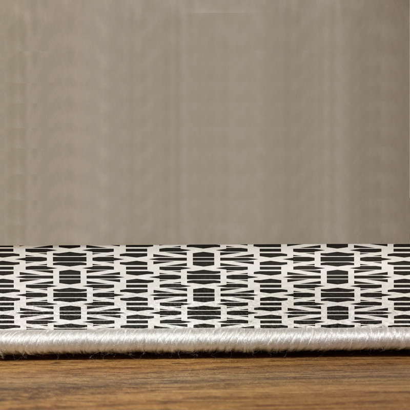 Tapis gris anthracite / blanc, Rectangle 13 pi 4 po x 19 pi 2 po