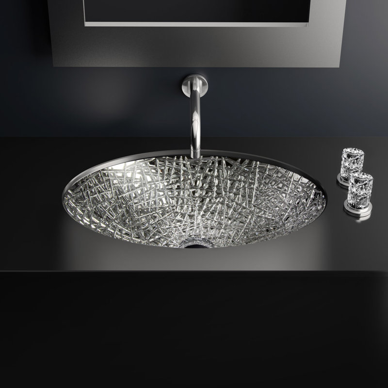 De Medici 20'' L Bathroom Sink, Silver