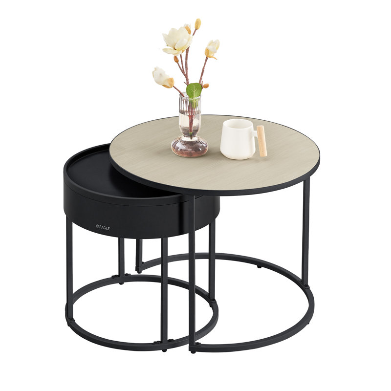 Alexandrya Coffee Table, Natural Beige/Black