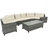 8-Pieces Outdoor Wicker Round Sofa Set, Half-Moon Sectional Sets All Weather, Curved Sofa Set With Rectangular Coffee Table, PE Rattan Water-Resistant And UV Protected, Movable Cushion-1280448239