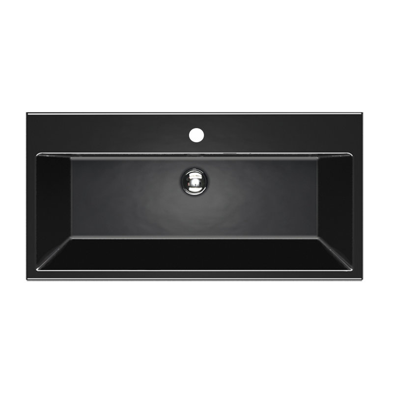 Zero 100 39.37'' L Bathroom Sink, Single, Black