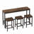 Long Dining Table Set With 3 Stools