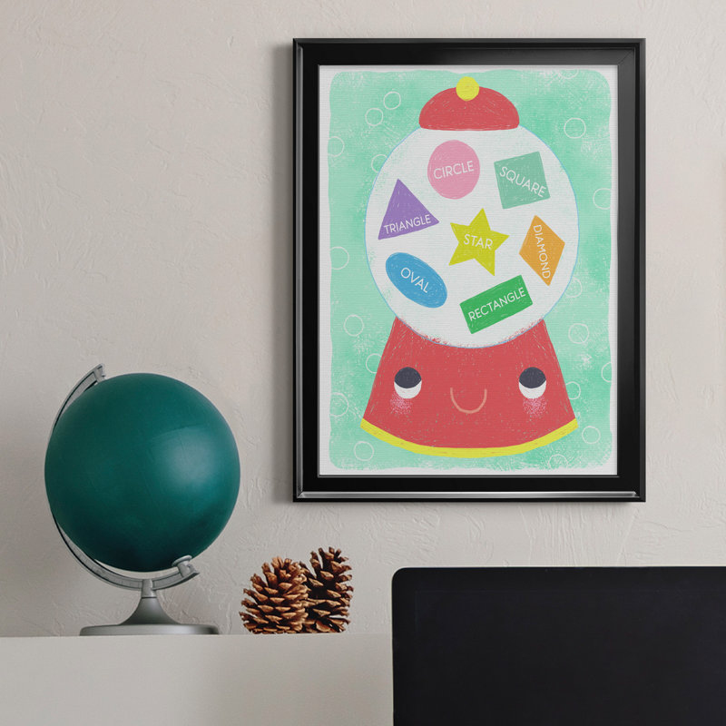 Gumball Shapes - Peinture sur toile encadrée, Noir, H 18,5 po x l 24,5 po x P 1,5 po