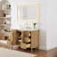 Siena 48" Single Bathroom Vanity with Grain White Engineered Stone Countertop with Mirror