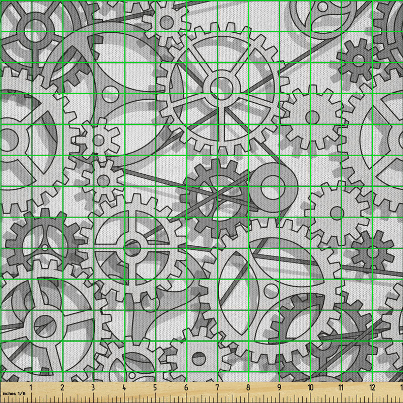 Daizee Abstract Gears Working in Harmony Conceptual Image Fabric