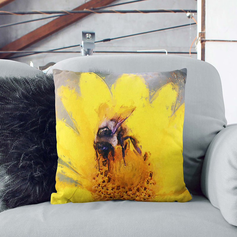 Square Throw Cushion, Black, 40cm H x 40cm W x 15cm D