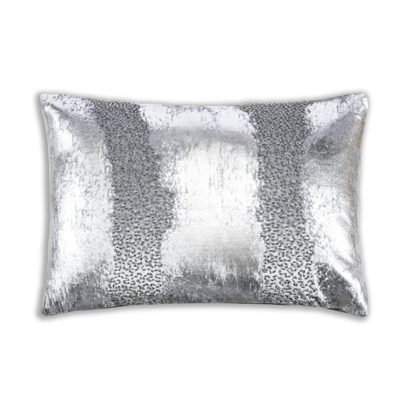 Ruza Abstract Down Throw Pillow, Aqua/Silver