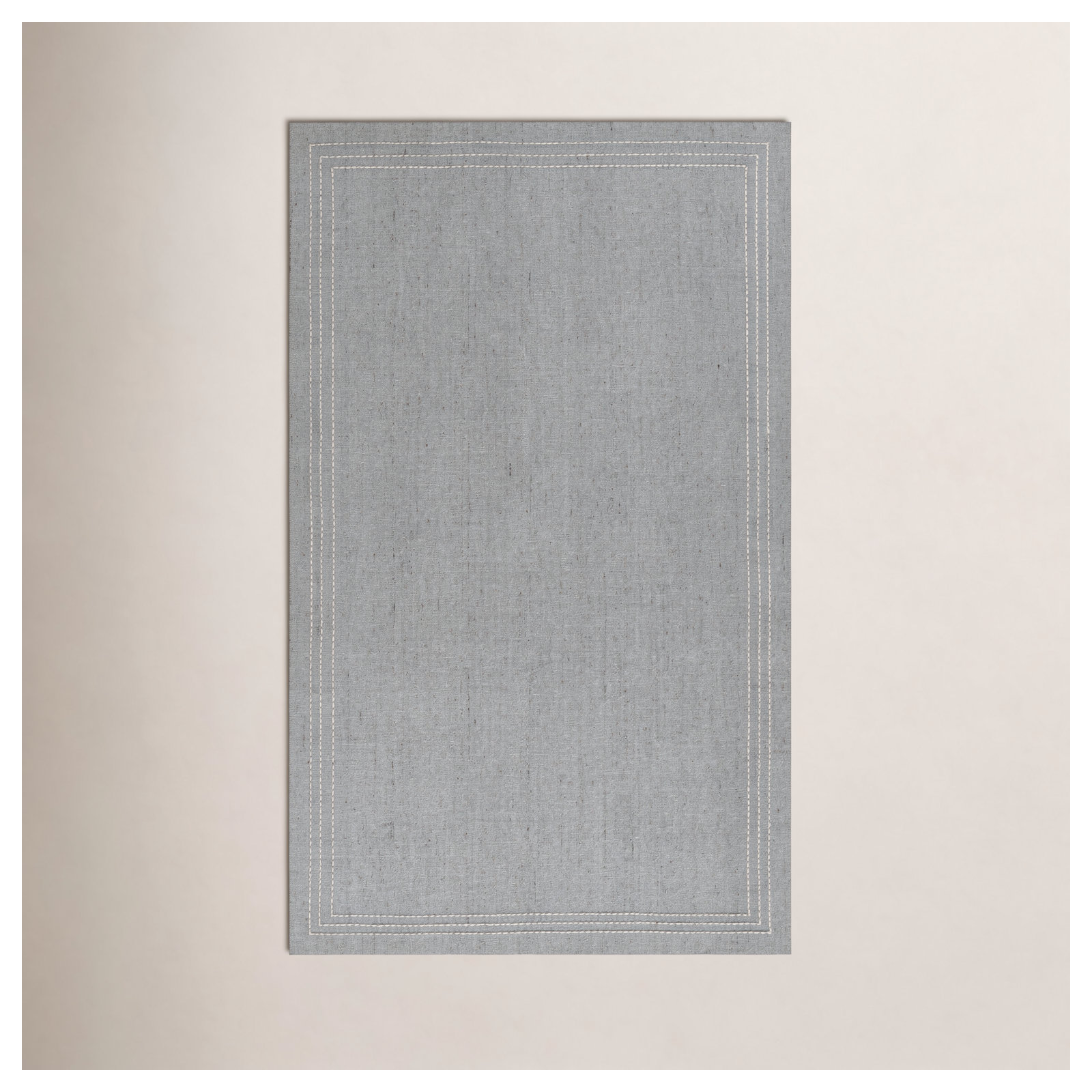 Momeni Oliver Solid Wool and Polyester Hand Loomed Light Blue Area Rug, Rectangle 8' x 10'