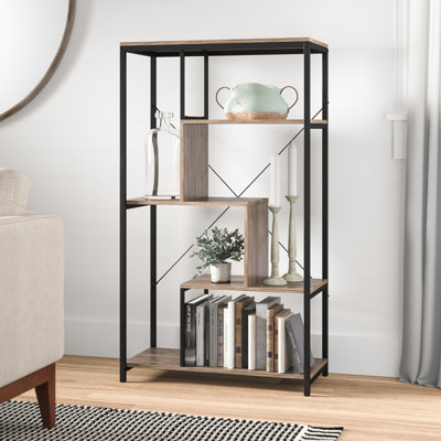 Chalfont 130cm H x 75cm W Steel Geometric Bookcase