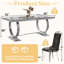 Ensemble de table de salle à manger Glam blanc et doré avec 4 chaises capitonnées en cuir blanc-148584430