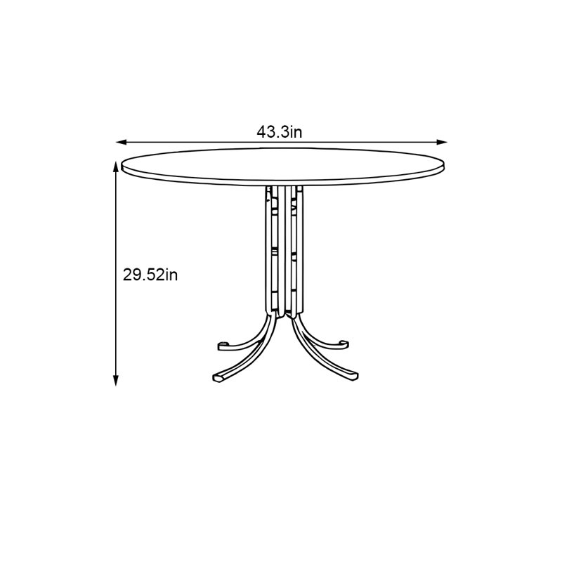 Round solid wood rock slab dining table, 29.52" H x 43.3" W x 43.3" D 