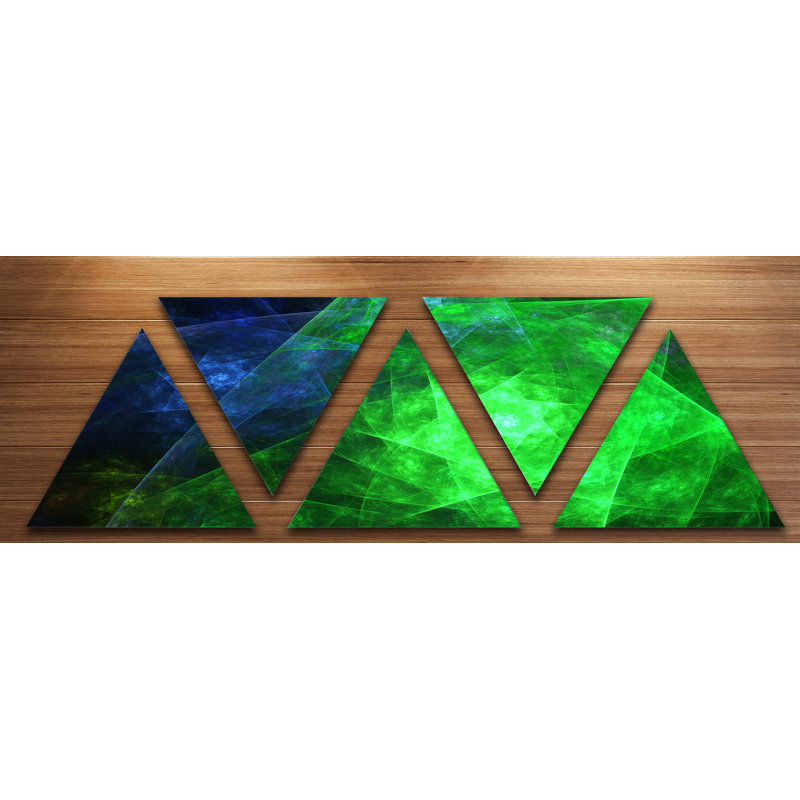 «Abstract Green Rotating Polyhedron», impression sur toile multi-pièces