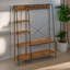 Rustic Industrial Wooden Clothes Stand Garment Rail Rack with Shoe Storage Open Wardrobe