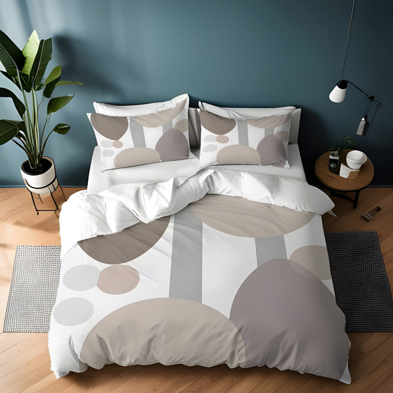 Polyester Abstract Duvet Cover, King Duvet Cover + 2 King Shams