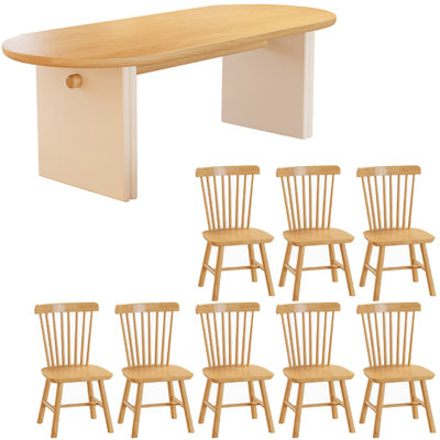 Modern simple solid wood dining table set.