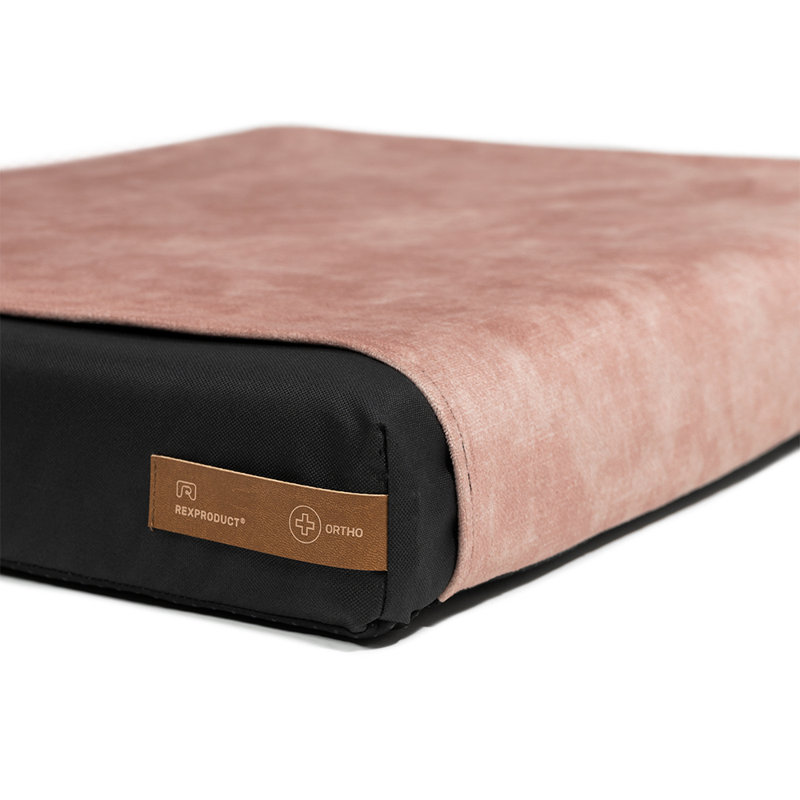 Orthopedic Polyester Pet Bed, 8cm H x 90cm W x 110cm D, Pink