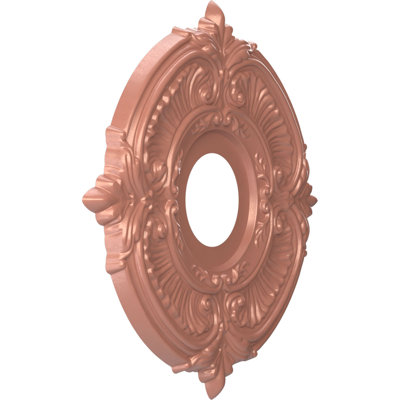 13"OD x 3 1/2"ID x 3/4"P Attica Thermoformed PVC Ceiling Medallion (Fits Canopies up to 5"), Universal Pearl Metallic Champagne Pink