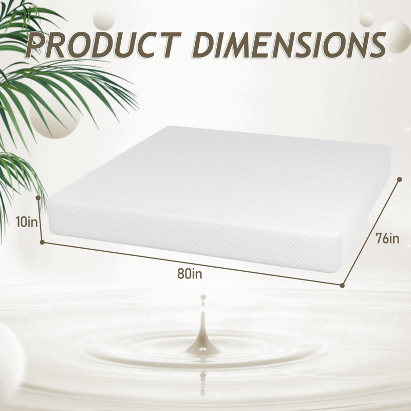 Matelas en mousse à mémoire de forme moyenne Alwyn Home Metompkin, Très grand, 10"