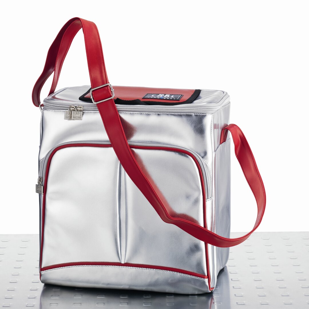 19L Kühltasche in Silber / Rot