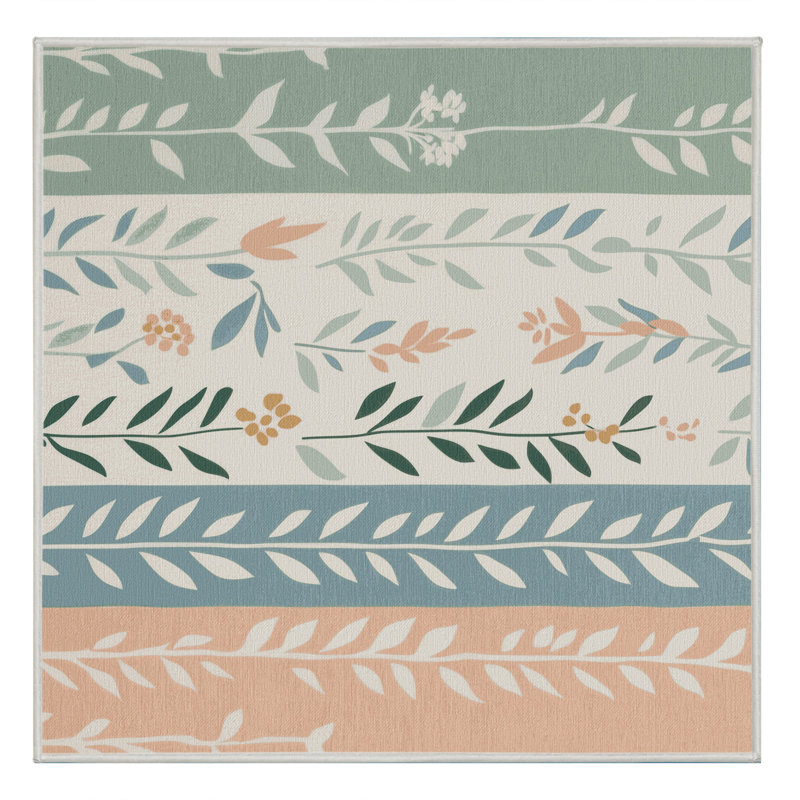 Leaflet Layers Rug, Square 7'