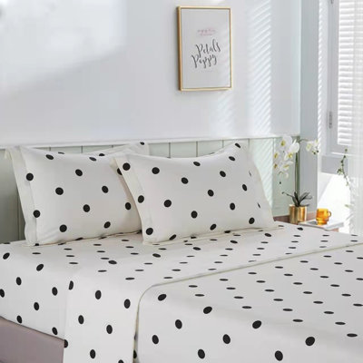 100% Cotton Twill Polka Dots Sheet Set