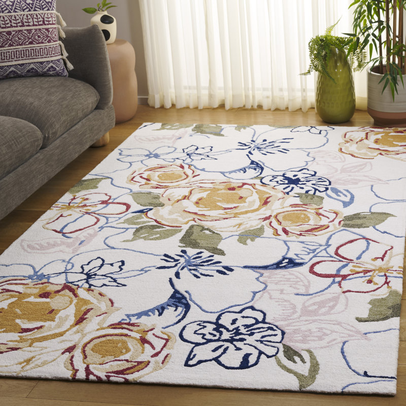 Jardin Hand Tufted Wool; Cotton Floral Indoor Rug, Rectangle 8' x 10'
