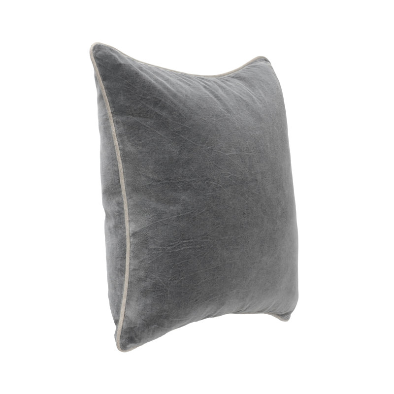 Harriet Pillow Cover & Insert, Dark Gray, Square 22"