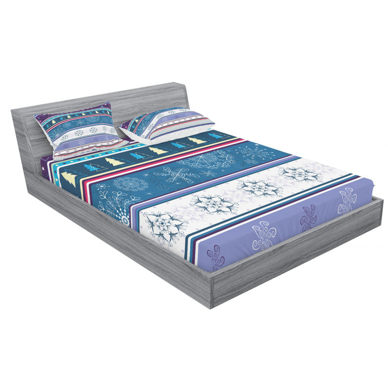Microfiber Floral Sheet Set, Full Sheet Set + Fitted Sheet + 2 Pillowcases